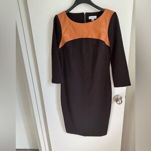 Calvin Klein Black Dress with Orange Accent